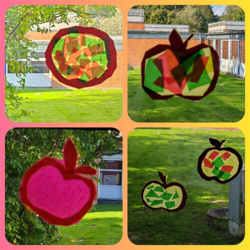 Fensterbild Apfelcollage